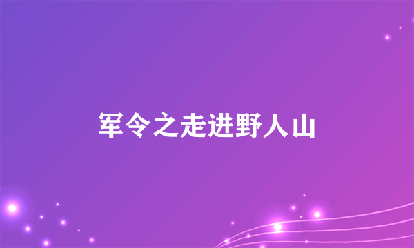 军令之走进野人山