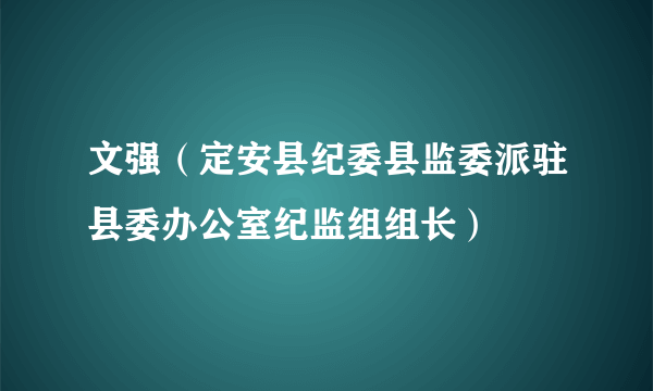 文强（定安县纪委县监委派驻县委办公室纪监组组长）