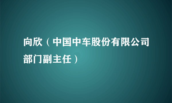 向欣（中国中车股份有限公司部门副主任）