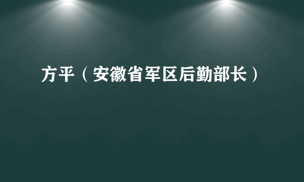 方平（安徽省军区后勤部长）