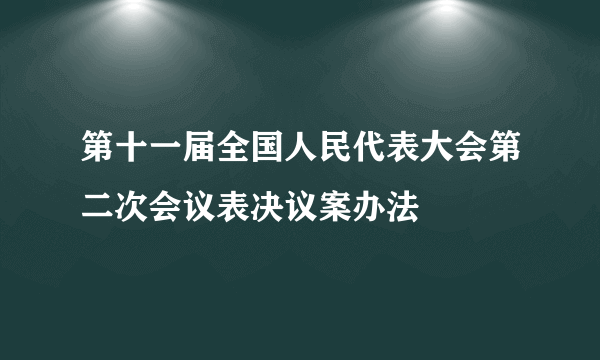 第十一届全国人民代表大会第二次会议表决议案办法