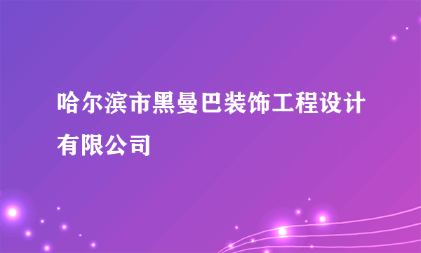 哈尔滨市黑曼巴装饰工程设计有限公司