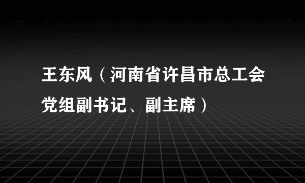 王东风（河南省许昌市总工会党组副书记、副主席）