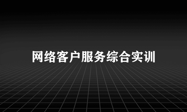 网络客户服务综合实训