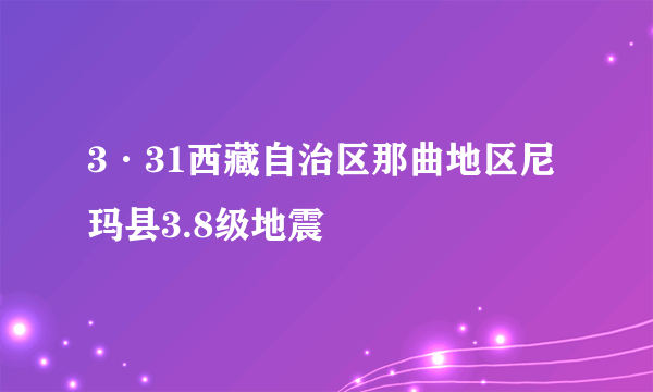 3·31西藏自治区那曲地区尼玛县3.8级地震