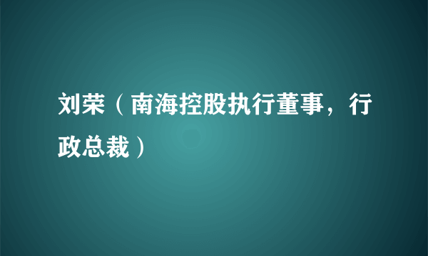 刘荣（南海控股执行董事，行政总裁）