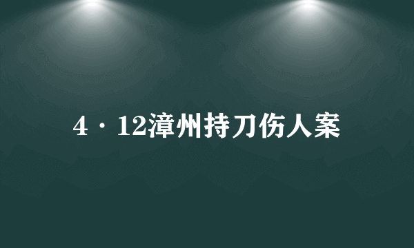 4·12漳州持刀伤人案