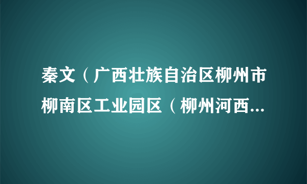 秦文（广西壮族自治区柳州市柳南区工业园区（柳州河西高新区）党工委委员、管委会副主任）