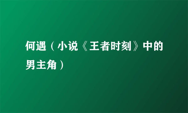 何遇（小说《王者时刻》中的男主角）