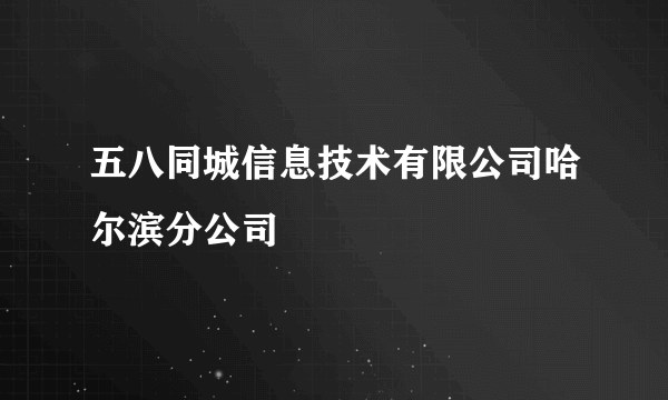 五八同城信息技术有限公司哈尔滨分公司