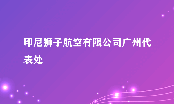 印尼狮子航空有限公司广州代表处