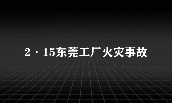 2·15东莞工厂火灾事故