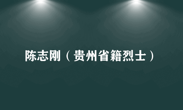 陈志刚（贵州省籍烈士）