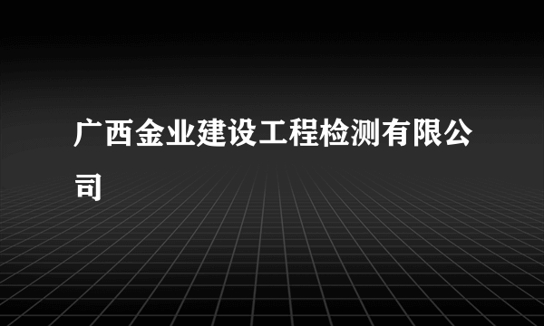 广西金业建设工程检测有限公司