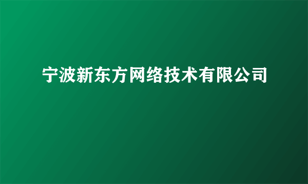 宁波新东方网络技术有限公司