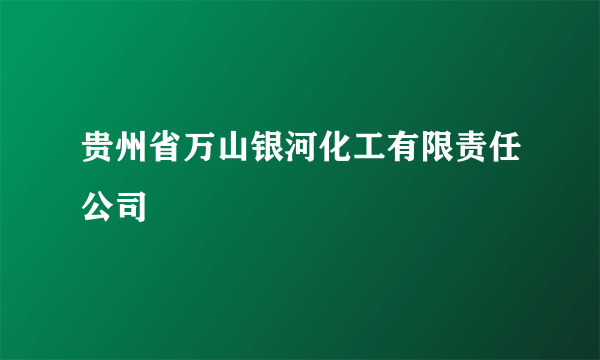 贵州省万山银河化工有限责任公司