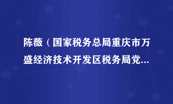 陈薇（国家税务总局重庆市万盛经济技术开发区税务局党委委员、总经济师、三级高级主办）