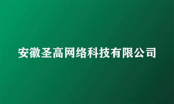 安徽圣高网络科技有限公司