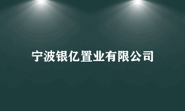 宁波银亿置业有限公司