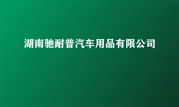 湖南驰耐普汽车用品有限公司