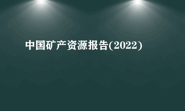 中国矿产资源报告(2022)