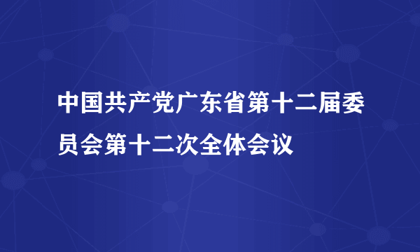 中国共产党广东省第十二届委员会第十二次全体会议