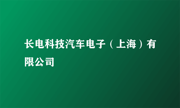 长电科技汽车电子（上海）有限公司