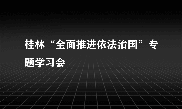 桂林“全面推进依法治国”专题学习会