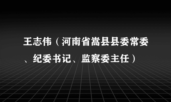 王志伟（河南省嵩县县委常委、纪委书记、监察委主任）