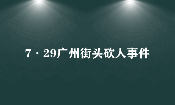 7·29广州街头砍人事件