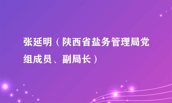 张延明（陕西省盐务管理局党组成员、副局长）