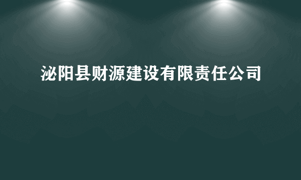 泌阳县财源建设有限责任公司