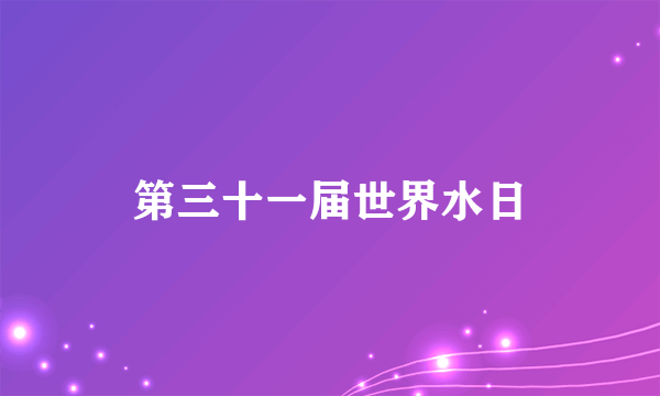 第三十一届世界水日