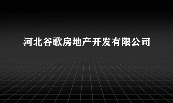 河北谷歌房地产开发有限公司