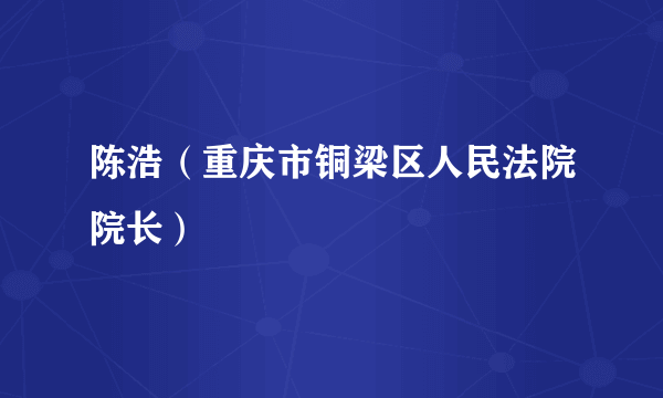 陈浩（重庆市铜梁区人民法院院长）