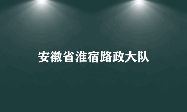 安徽省淮宿路政大队