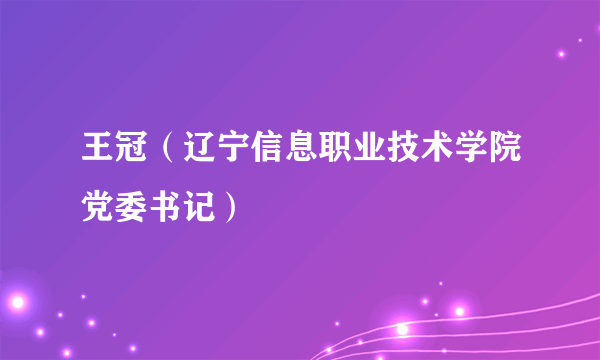 王冠（辽宁信息职业技术学院党委书记）