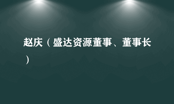 赵庆（盛达资源董事、董事长）