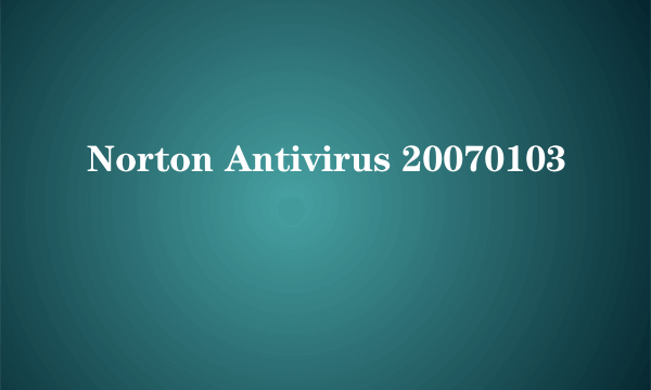 Norton Antivirus 20070103