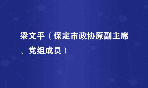 梁文平（保定市政协原副主席、党组成员）