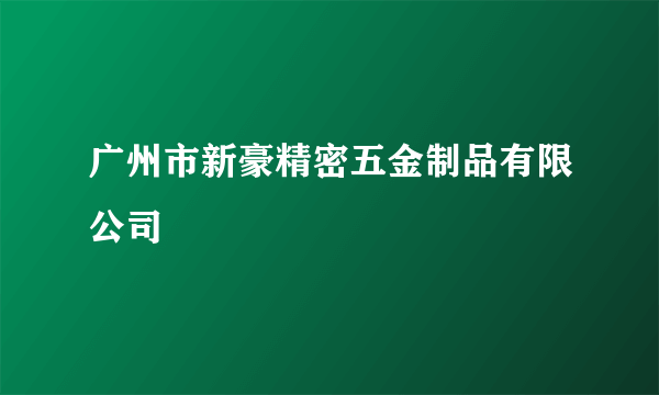 广州市新豪精密五金制品有限公司