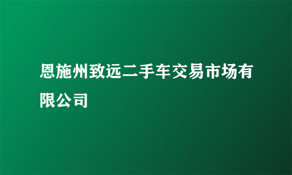 恩施州致远二手车交易市场有限公司