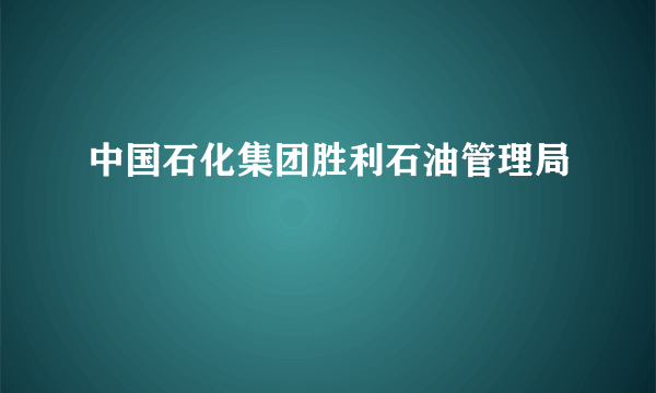 中国石化集团胜利石油管理局