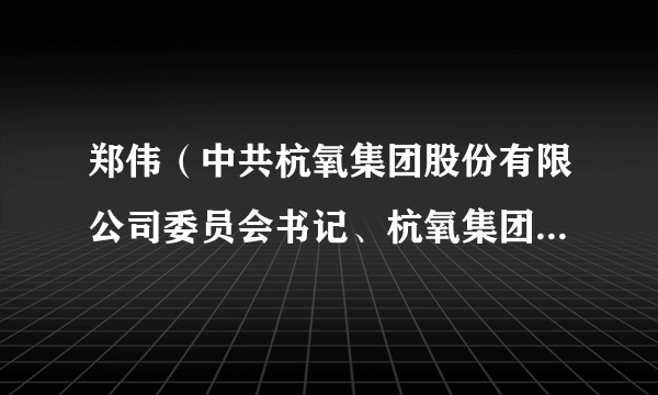 郑伟（中共杭氧集团股份有限公司委员会书记、杭氧集团股份有限公司董事会董事长）