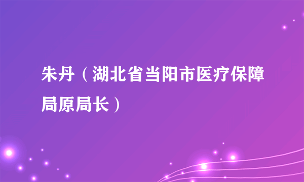 朱丹（湖北省当阳市医疗保障局原局长）