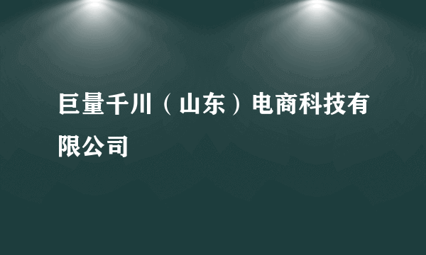 巨量千川（山东）电商科技有限公司