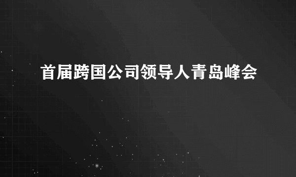 首届跨国公司领导人青岛峰会