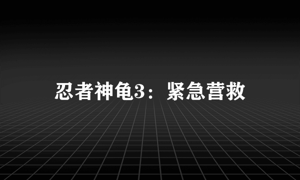 忍者神龟3：紧急营救