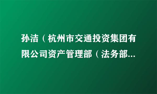 孙洁（杭州市交通投资集团有限公司资产管理部（法务部）原副部长）