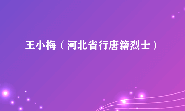 王小梅（河北省行唐籍烈士）